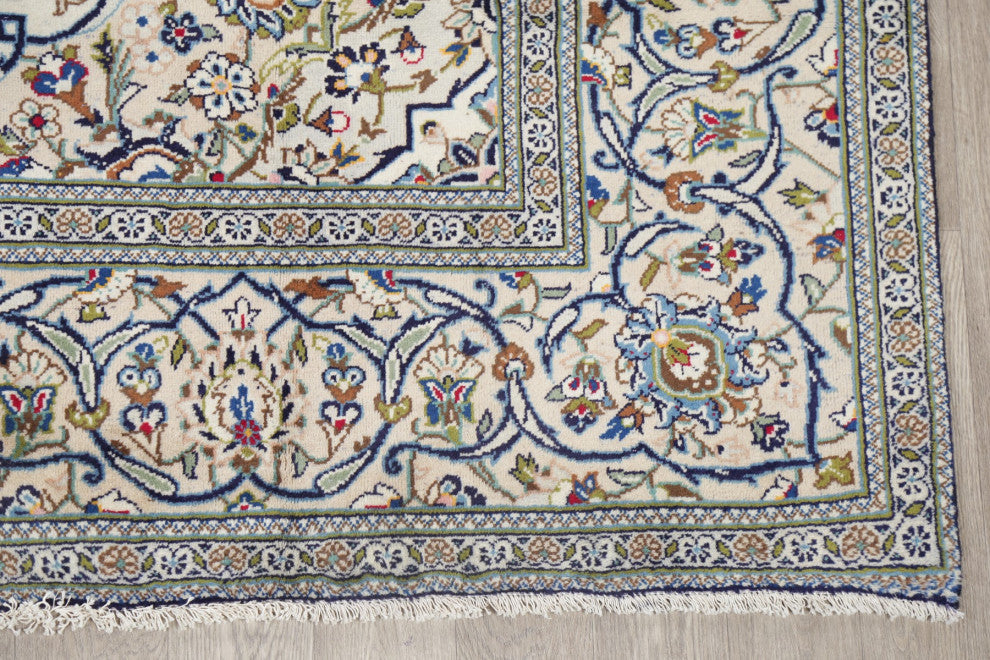 Consigned, Worn Oriental Vintage Traditional Persian Area Rug, Beige, 11'5"x8'1