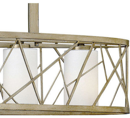 Fredrick Ramond Nest 4-Light Chandelier, Silver Leaf
