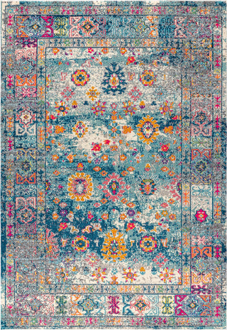 Bohemian Flair Boho Vintage Faded Area Rug, Navy/Cream, 5' x 8'