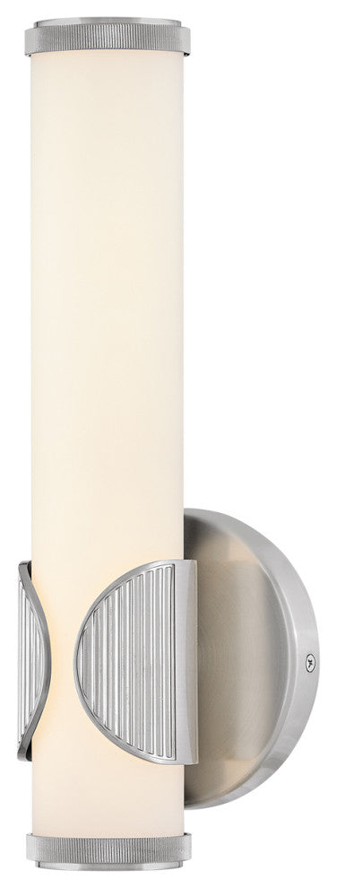 Hinkley Femi 13" Small LED Bath Vanity Sconce, Brushed Nickel+Etched Opal Glass