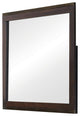 Benzara BM230506 Wooden Frame Mirror With Mounting Hardware, Dark Brown