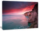 Dramatic Sunrise over Sea and Cliffs, Beach Photo Canvas Print, 20"x12"