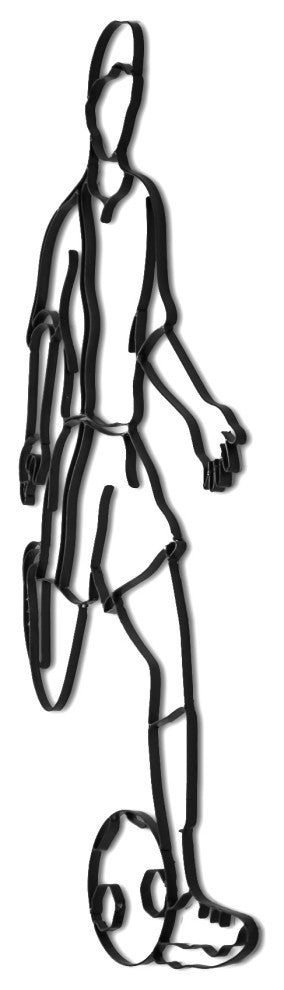 Metal Soccer Player Wall Decor and Sculpture