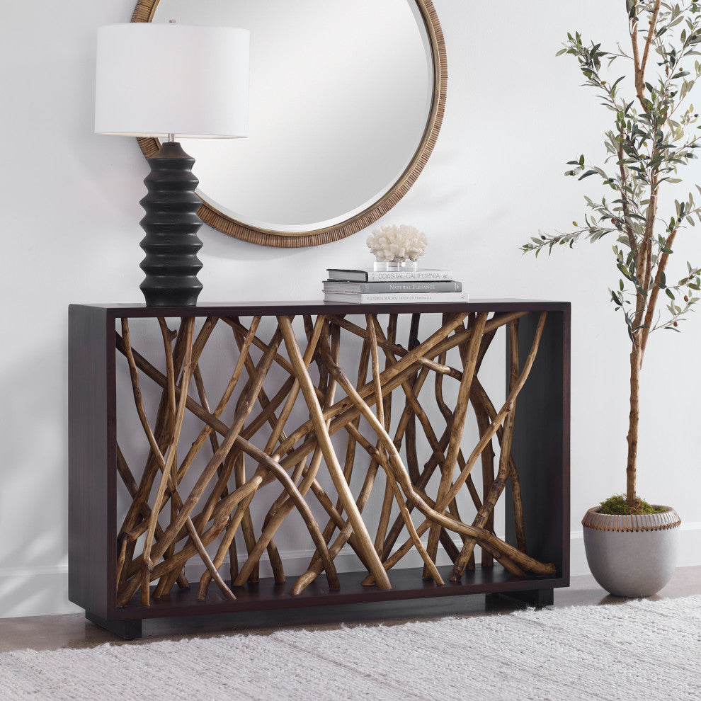 Uttermost 22901 Teak Maze Console Table