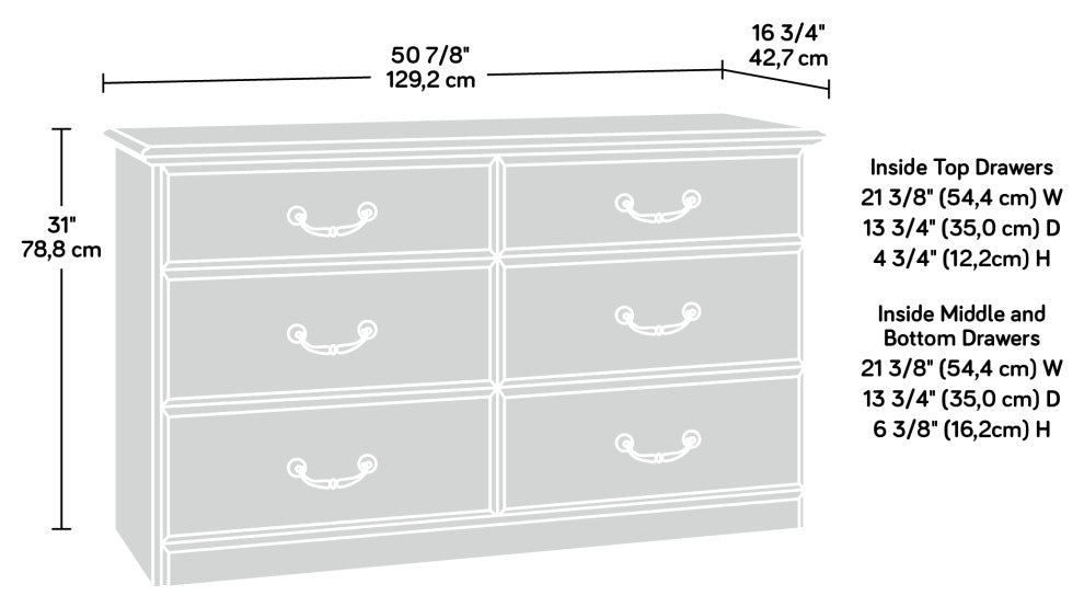 Sauder Orchard Hills Engineered Wood Dresser in Carolina Oak finish