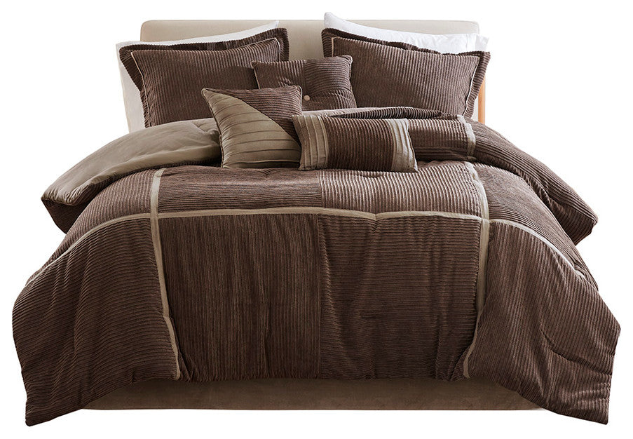 Madison Park Dallas 7 Piece Micro Corduroy Comforter Set