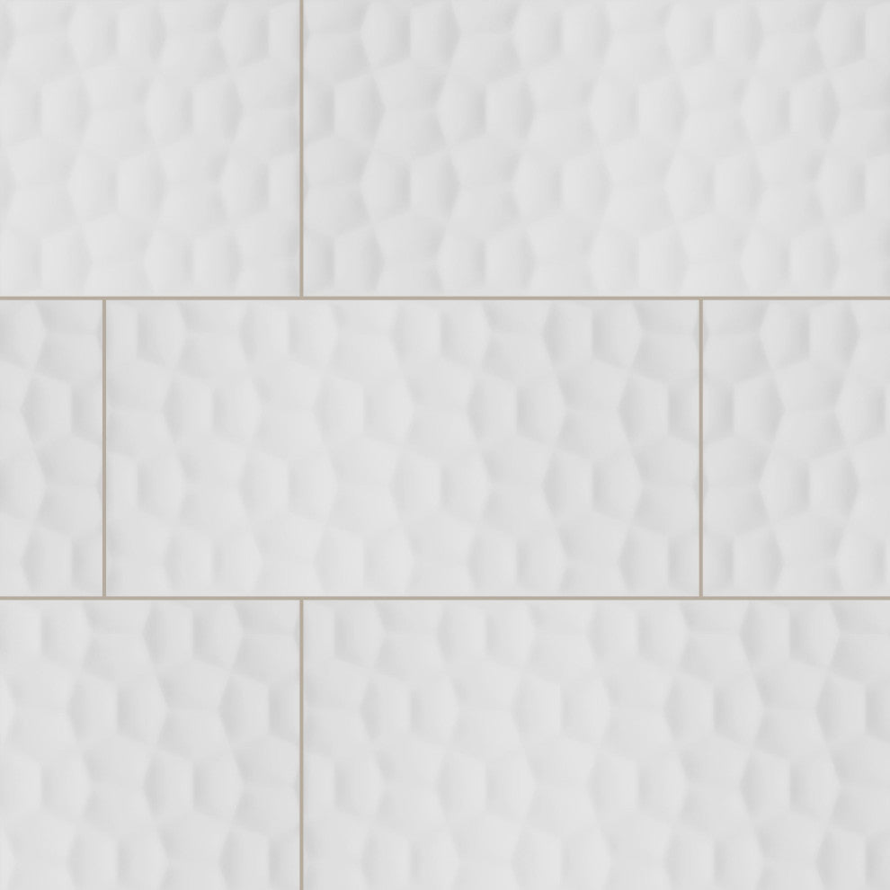 Adella Viso White 12x24 Matte Ceramic Tile, (4x4 or 6x6) Sample