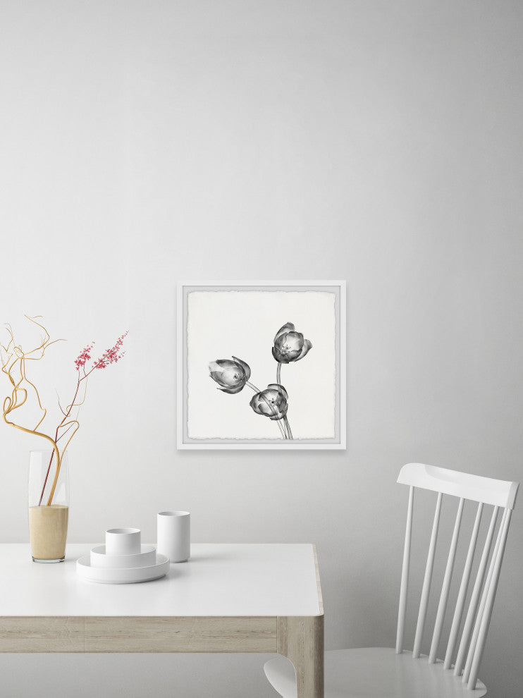 "Trio of Fresh Flowers" Framed Painting Print, 32x32