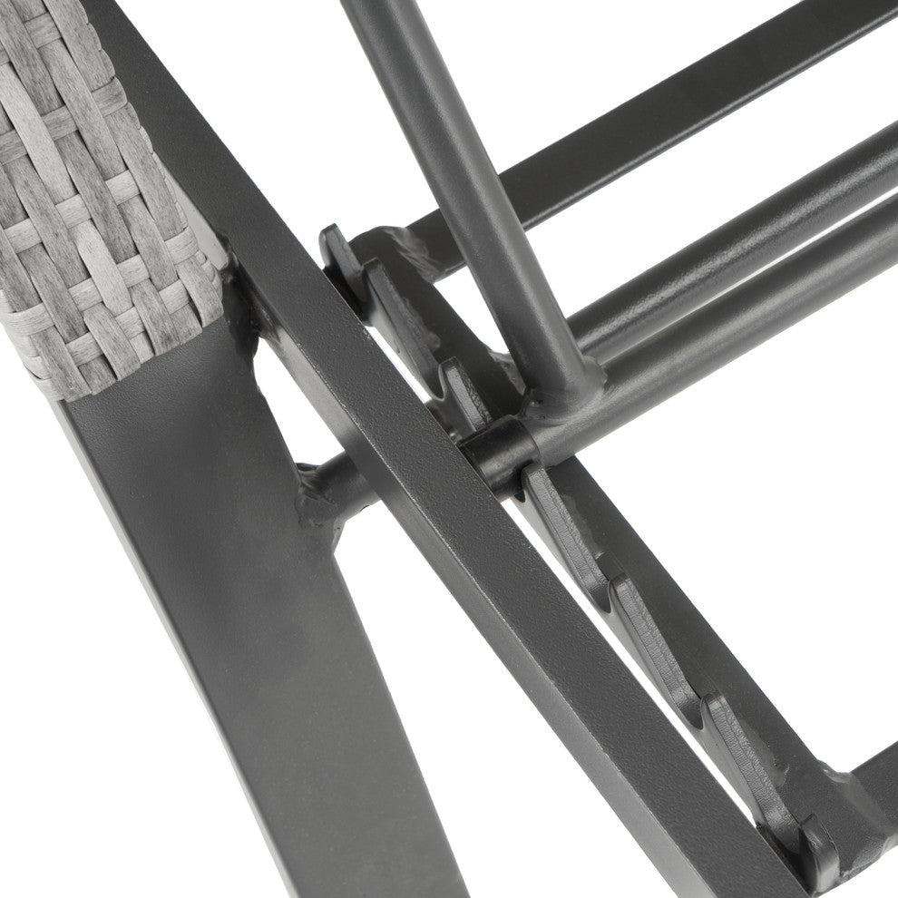 Cannes 2 Piece Aluminum Outdoor Patio Chaise Lounge Chairs, Sunset Red