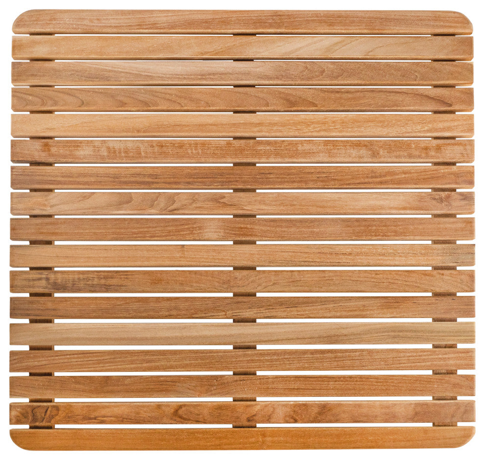 Nordic Style Teak Natural Square Shower and Bath Mat 24"x24"