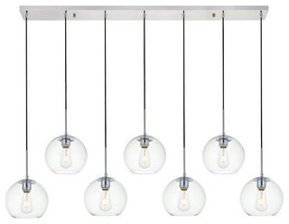 Living District Baxter 7-Light Metal & Glass Pendant in Chrome/Clear