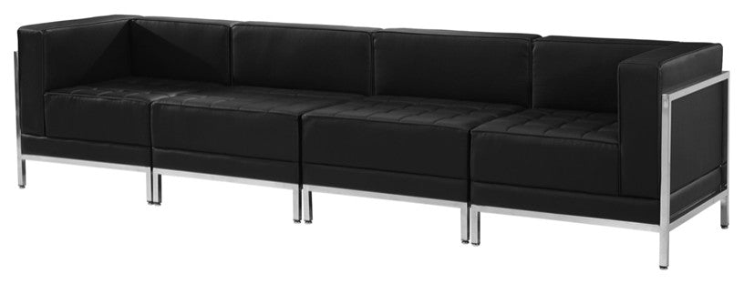 Hercules Imagination Series Black Leather 4-Piece Lounge Set