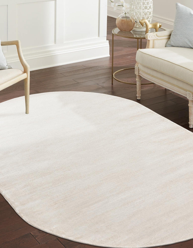 Unique Loom Kate Finsbury Rug, Ivory, 7'10"x10' Oval