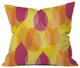 Aimee St Hill Big Leaves Yellow Throw Pillow, 18"x18"