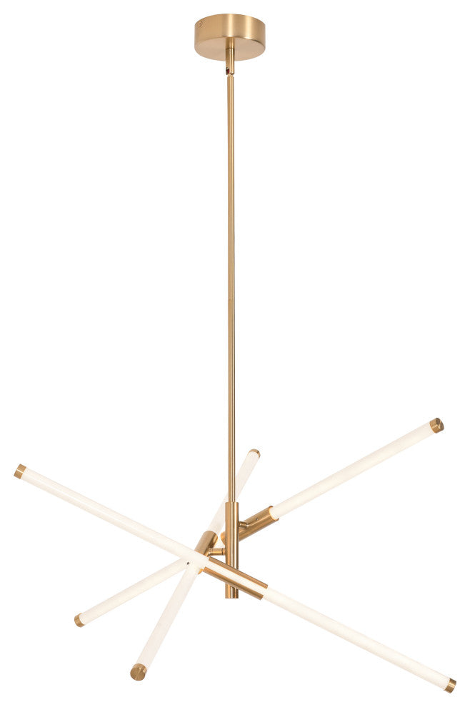 Rusnak 30" LED Pendant, Satin Brass