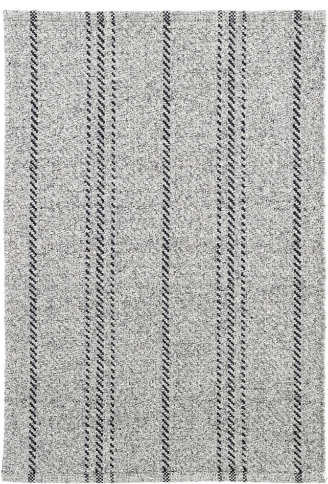 Dash & Albert Melange Stripe Grey/Black Handwoven Indoor/Outdoor Rug, 8' x 10'