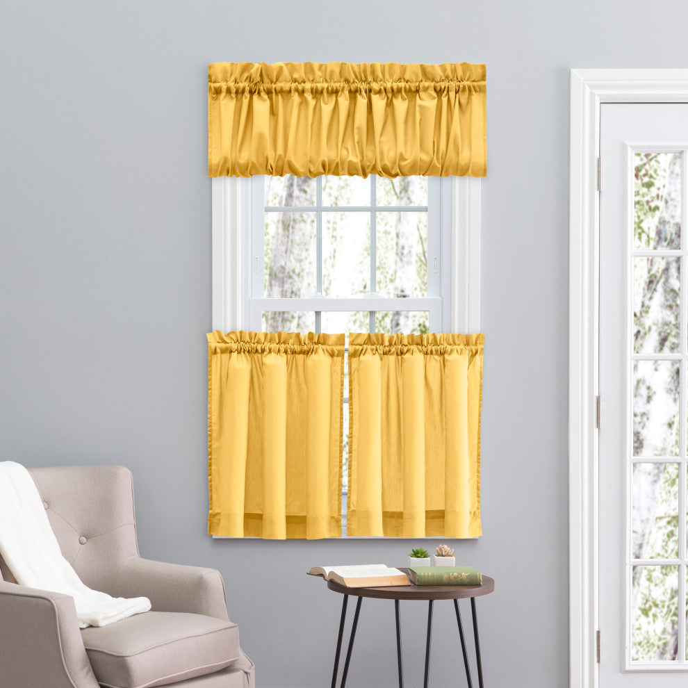 Ellis Curtain Stacey 60"x15" Balloon Valance, Yellow