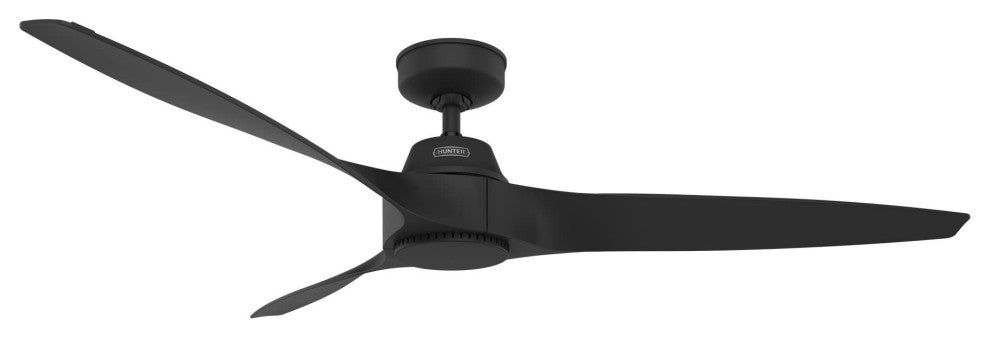 Hunter 60" Mosley ENERGY STAR Matte Black Damp Rated Fan and Wall Control