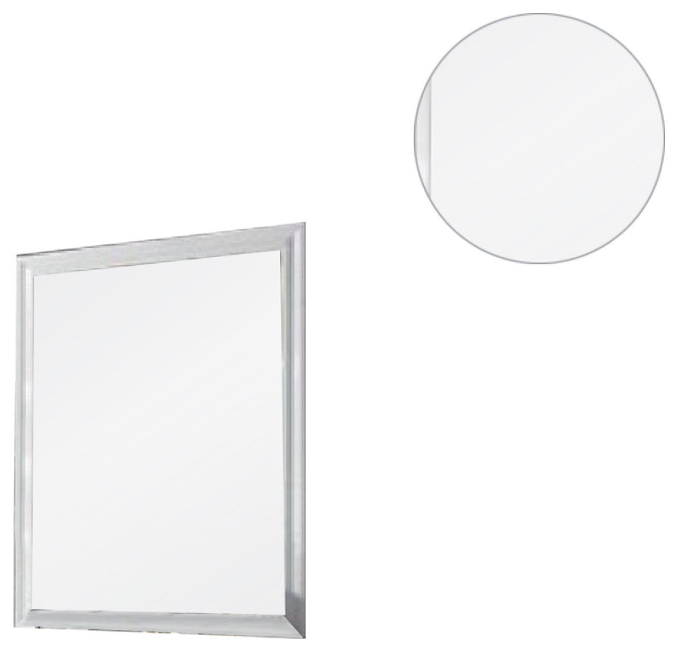 Benzara BM275523 Tyra 39" Wall Mirror, Rectangular Wood Frame, White