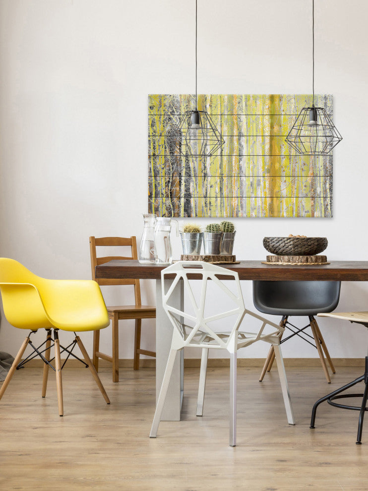 "Aspen Forest 2" UV Ink Print on White Wood, 45"x30"