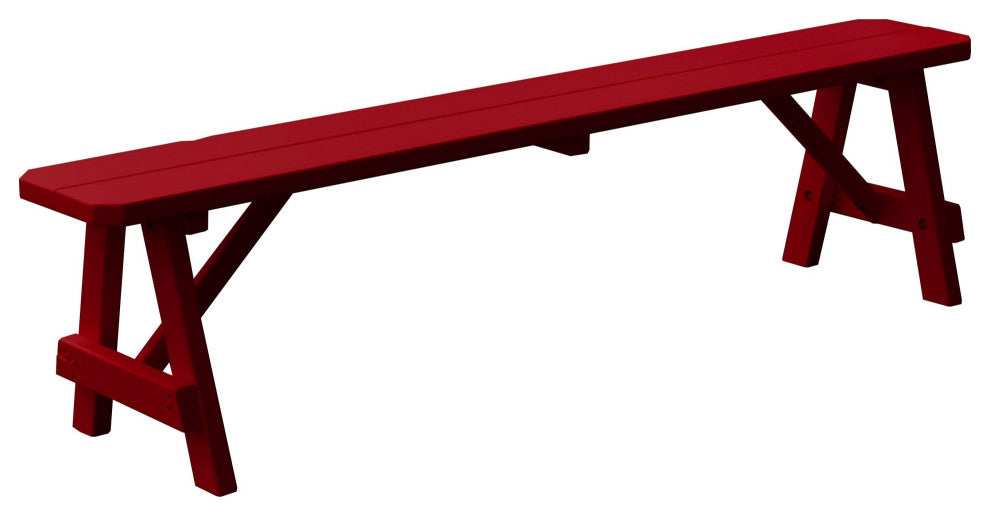 Pine Traditional Picnic Bench, Tractor Red, 6 Foot