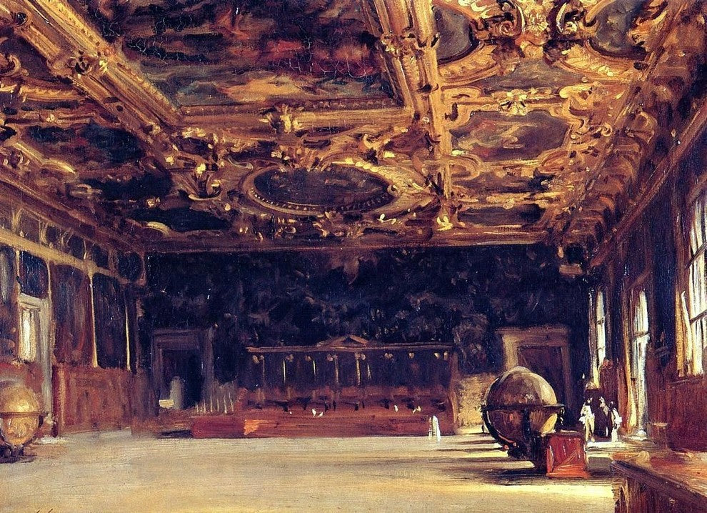 John Singer Sargent Interior of the Doge's Palace Gallery Wrapped Canvas Print