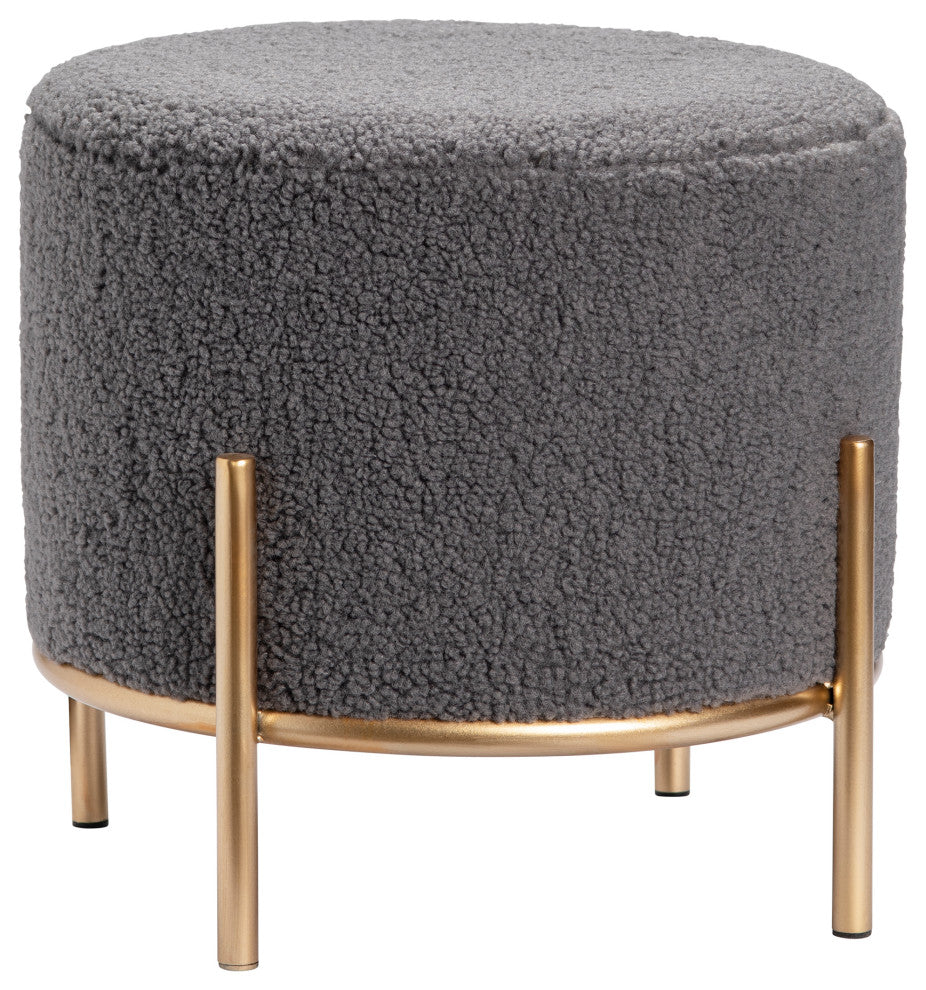 Zanella Gray Sherpa Stool