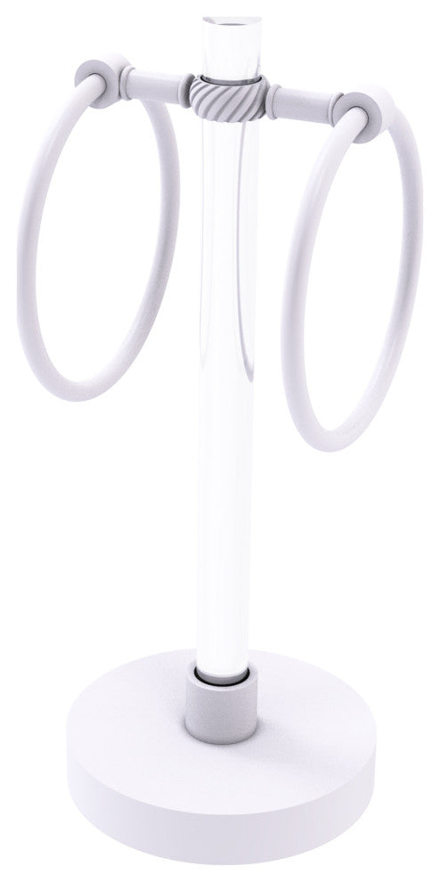 Clearview Vanity Guest Towel Ring with Twisted Accents, Matte White