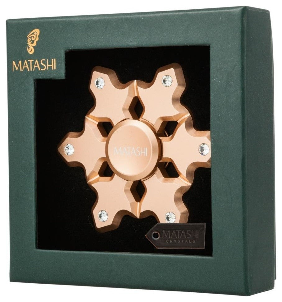 Rose Gold Plated Hanging Christmas Tree Snowflake Spinner Ornament
