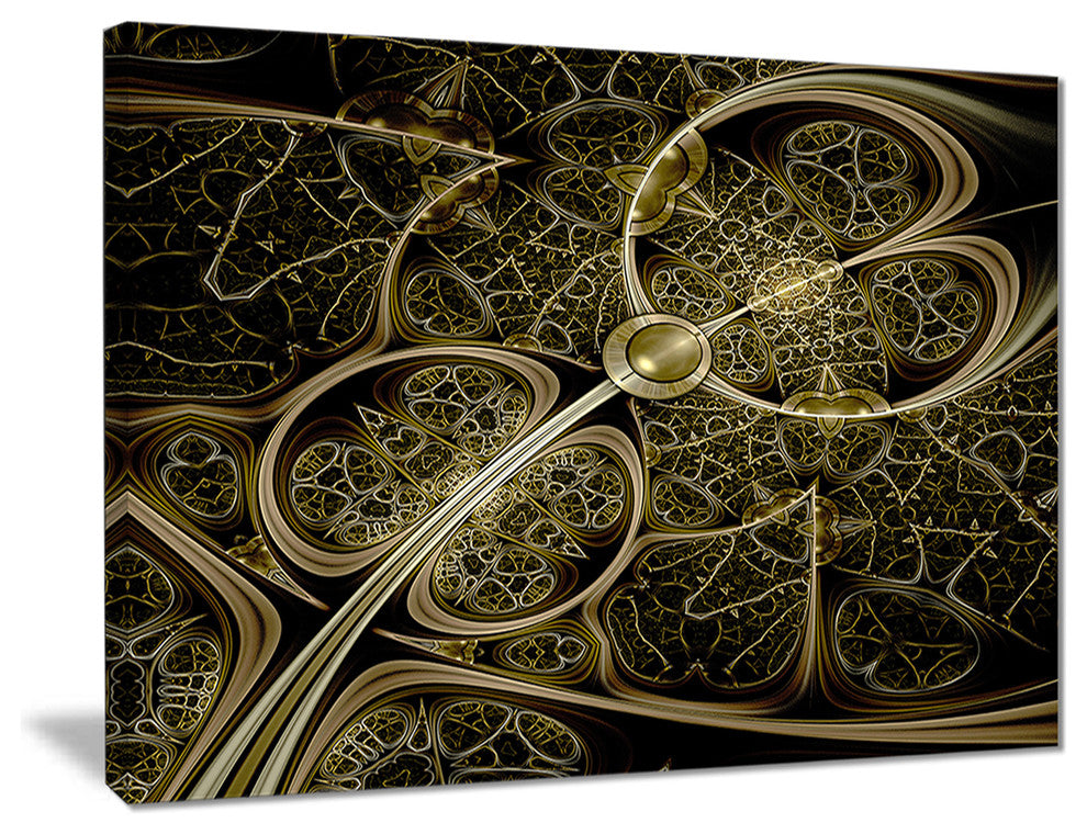 "Yellow Metallic Fabric Pattern" Digital Canvas Print, 20"x12"
