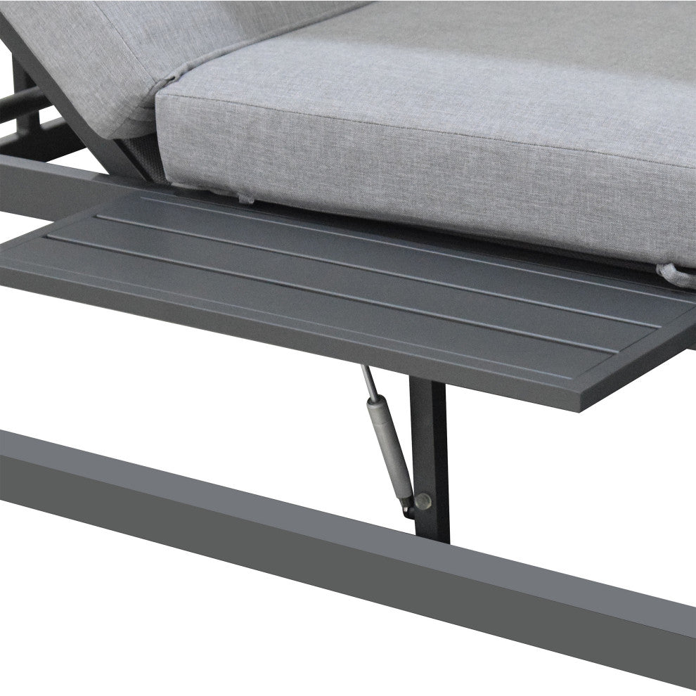Outdoor Rectangular Patio Daybed, Gray
