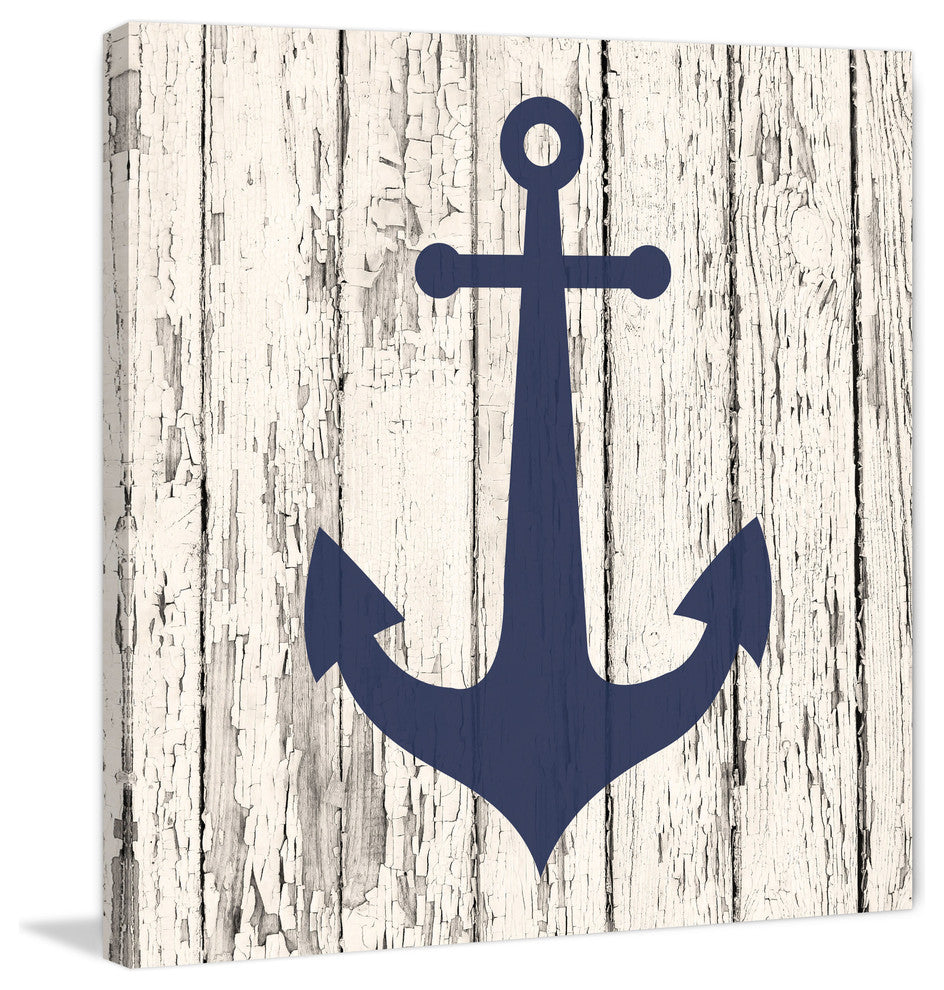 "Blue Anchor" Painting Print on Wrapped Canvas