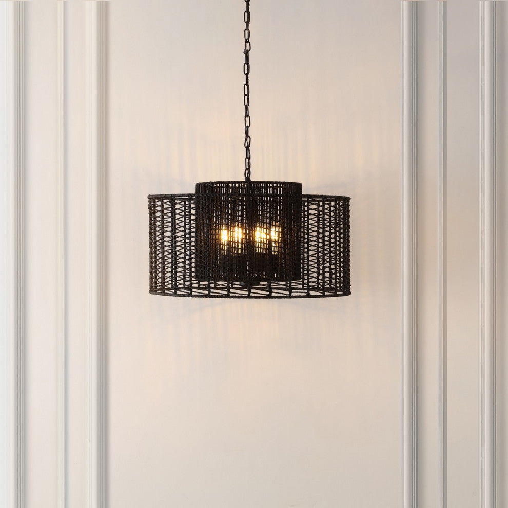 Safavieh Brynora 4 Lt 25" Pendant, Black