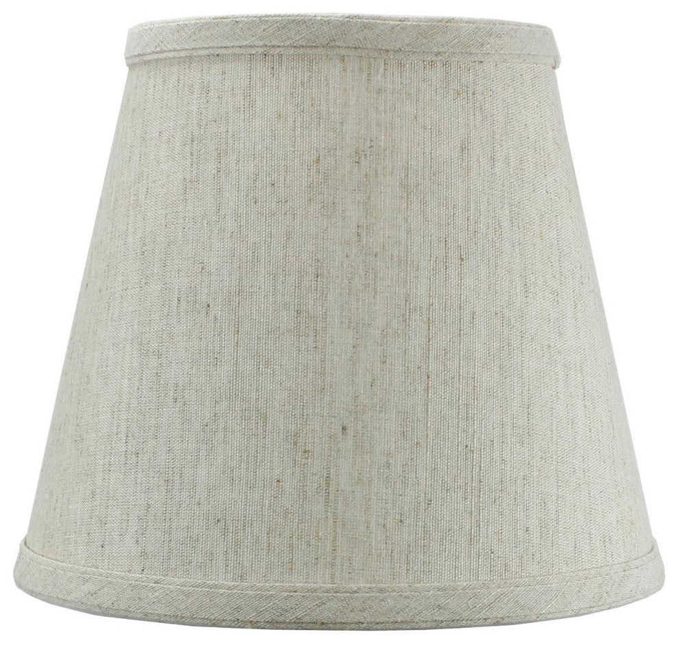 5x8x7 Textured Oatmeal Hard Back Lampshade with White Lining Edison Clip On, Textured Oatmeal