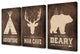 Stupell Ind. Little Man Cave Adventure Canvas Art Set, 3pc, each 16"x20"