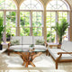 Teak Wood Deep Seating Patio Sofa with Cushions