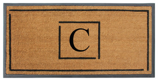 A1HC Hand-Crafted 24"x48" Rubber Coir Double-Single Monogrammed, C