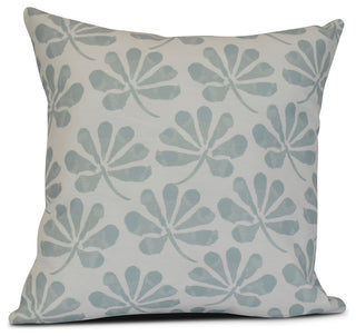 26x26", Ina, Floral Print Pillow, Aqua