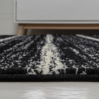 Williamsburg Minimalist Stripe Rug, Black/Cream, 4 Ft. X 6 Ft.