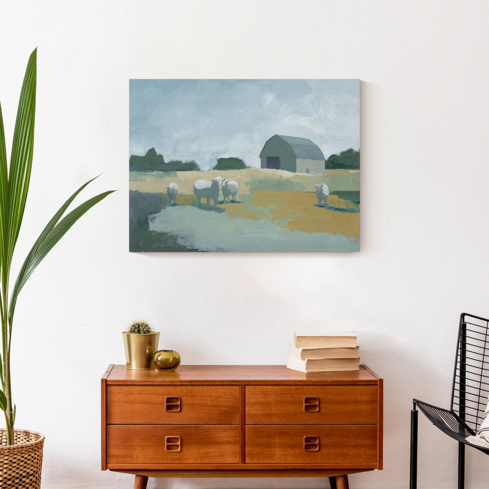 Green Blue Landscape 24x18 Canvas Wall Art