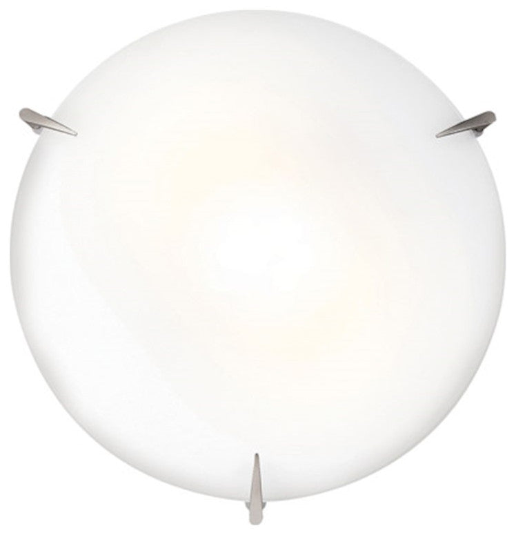 Access Lighting Zenon 16" Flush Mount, Brushed Steel/Opal 20662-BS-OPL
