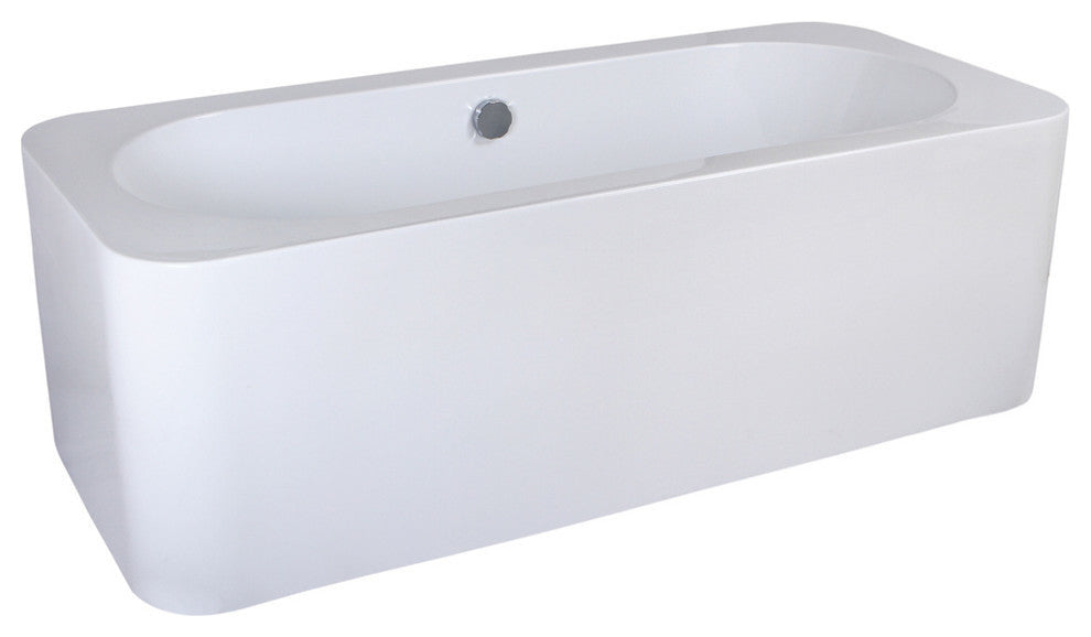 Aqua Eden 71" Acrylic Freestanding Rectangular Tub With Drain, White