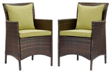 Conduit Outdoor Patio Wicker Rattan Dining Armchair Set of 2