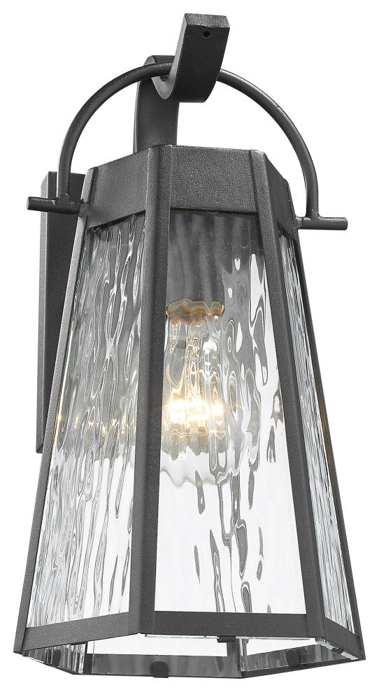 CHLOE Lighting ALEXA 1-Light Textured Black Outdoor Wall Sconce 12"