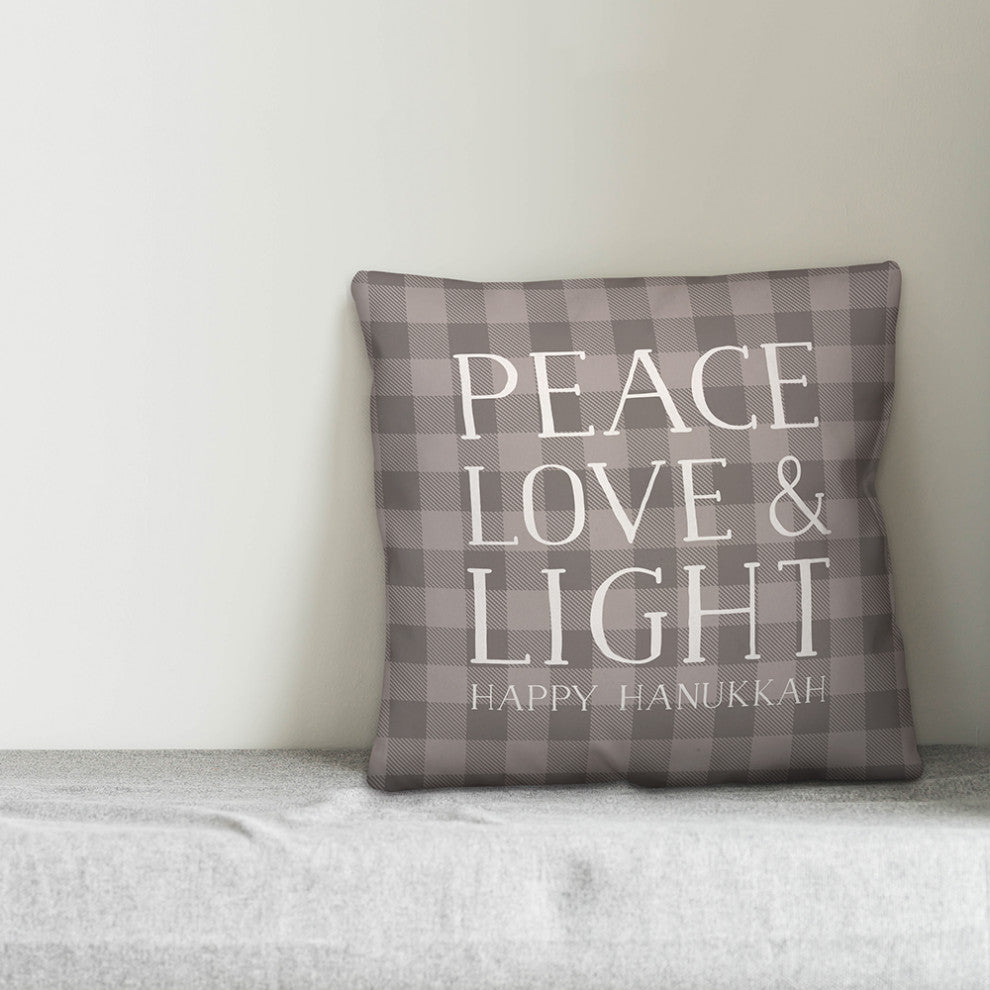 Peace Love Light 18"x18" Throw Pillow