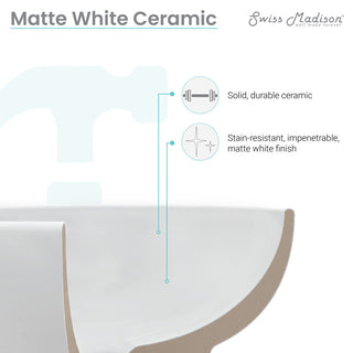 Claire 20" Rectangle Ceramic Vessel Sink, Matte White