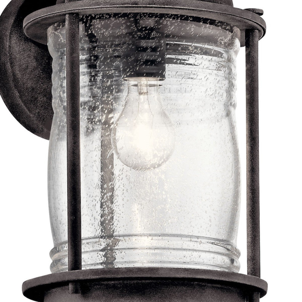 Kichler Ashland Bay 1 Light Outdoor Wall Sconce in Weathered Zinc, 8.75
