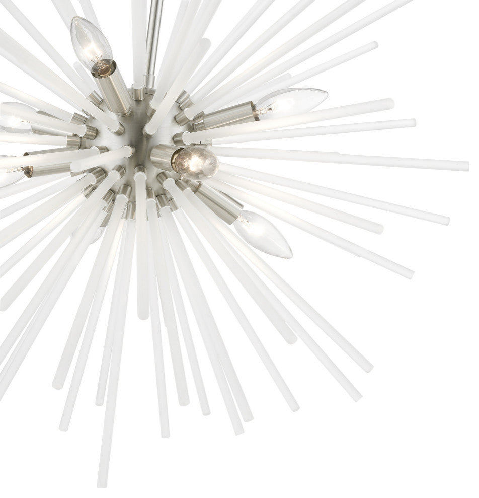 Uptown 8 Light Brushed Nickel Pendant Chandelier