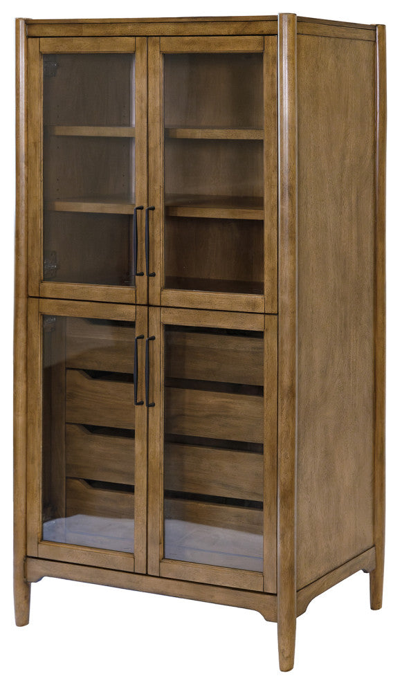 Modern Wood Display Cabinet, Dining Storage, Bookcase, Brown