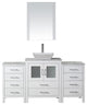 Virtu Dior 64" Single Bathroom Vanity, White With Faucet and Mirror